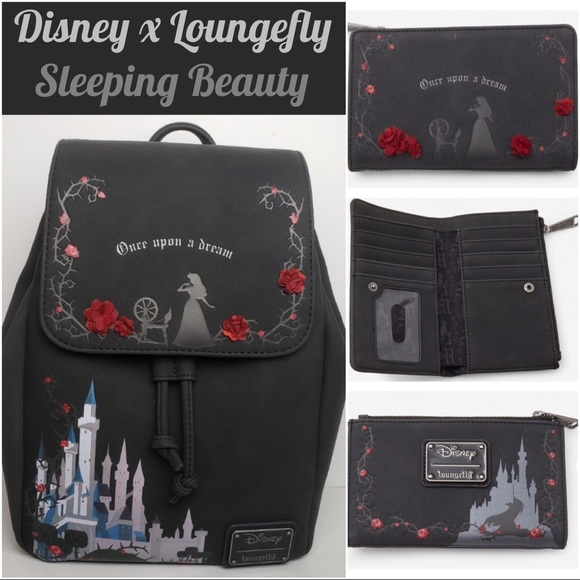 Disney Handbags - LOUNGEFLY DISNEY Sleeping Beauty MINI BACKPACK SET